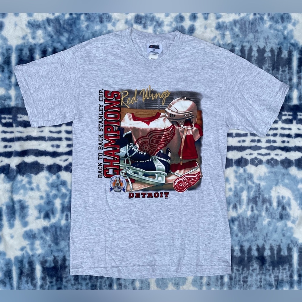 RARE Vintage 1998 Detroit Red Wings Stanley Cup Champ Embroidered T-shirt Medium